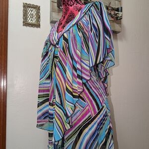 NY Collection Multicolor Striped Blouse